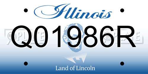 Q01986R Illinois License Plate