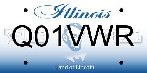 Q01VWR Illinois License Plate