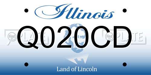 Q020CD Illinois License Plate