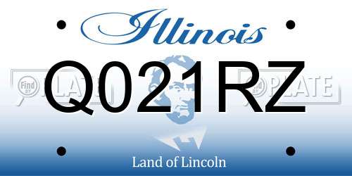 Q021RZ Illinois License Plate