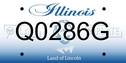 Q0286G Illinois License Plate