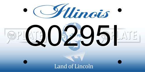 Q0295I Illinois License Plate