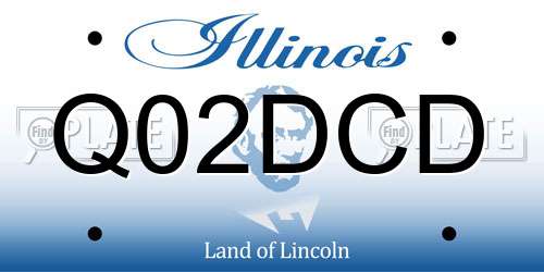 Q02DCD Illinois License Plate