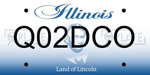 Q02DCO Illinois License Plate