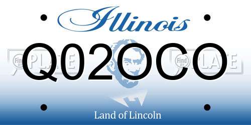 Q02OCO Illinois License Plate