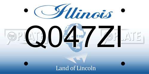 Q047ZI Illinois License Plate