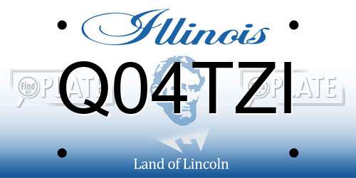 Q04TZI Illinois License Plate