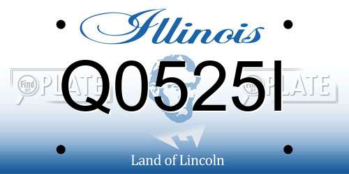 Q0525I Illinois License Plate