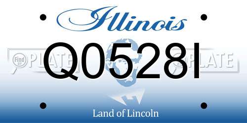 Q0528I Illinois License Plate