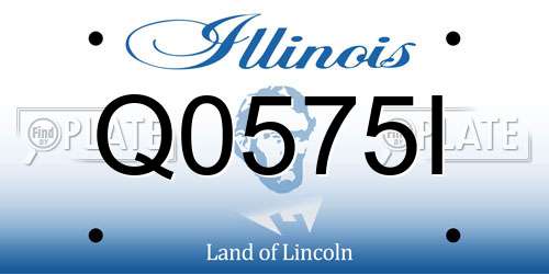Q0575I Illinois License Plate