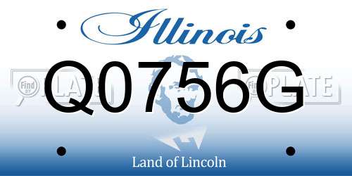 Q0756G Illinois License Plate