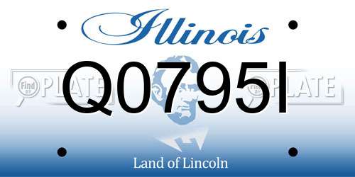 Q0795I Illinois License Plate