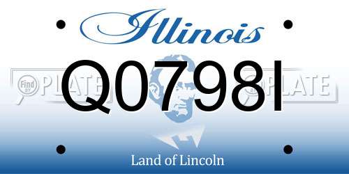 Q0798I Illinois License Plate
