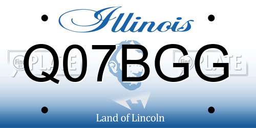 Q07BGG Illinois License Plate