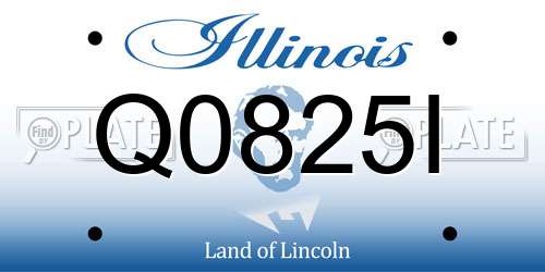 Q0825I Illinois License Plate