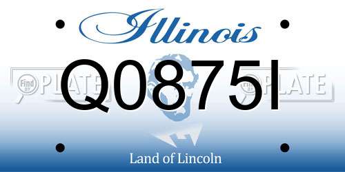 Q0875I Illinois License Plate