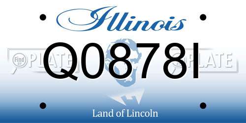 Q0878I Illinois License Plate