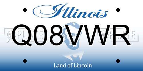 Q08VWR Illinois License Plate
