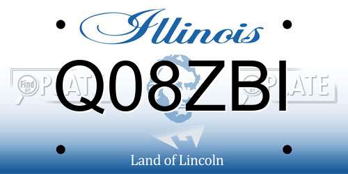 Q08ZBI Illinois License Plate
