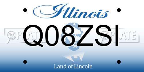 Q08ZSI Illinois License Plate