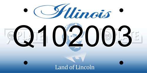 Q102003 Illinois License Plate