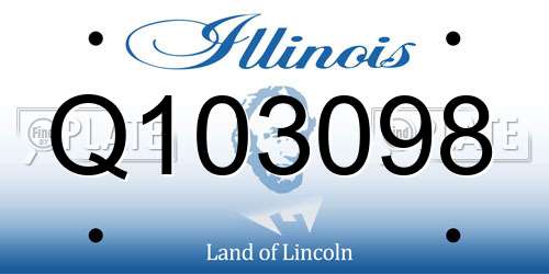 Q103098 Illinois License Plate