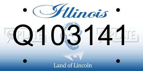 Q103141 Illinois License Plate
