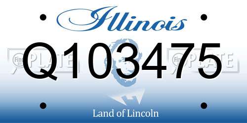 Q103475 Illinois License Plate