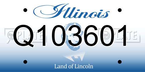 Q103601 Illinois License Plate