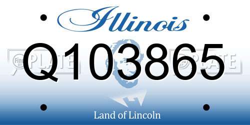 Q103865 Illinois License Plate