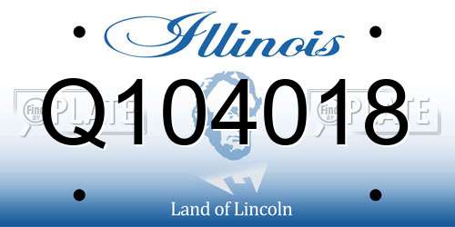 Q104018 Illinois License Plate