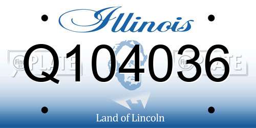 Q104036 Illinois License Plate