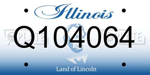 Q104064 Illinois License Plate
