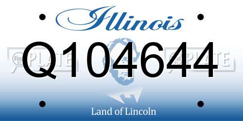 Q104644 Illinois License Plate