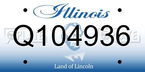 Q104936 Illinois License Plate
