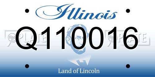 Q110016 Illinois License Plate