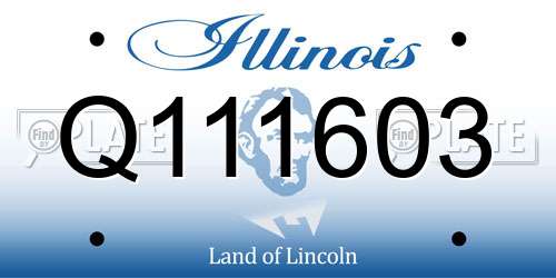 Q111603 Illinois License Plate