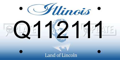 Q112111 Illinois License Plate