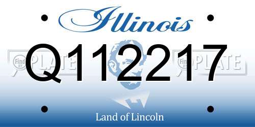 Q112217 Illinois License Plate