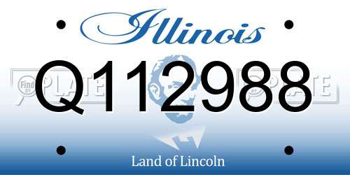 Q112988 Illinois License Plate