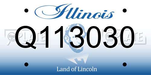 Q113030 Illinois License Plate