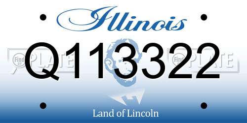 Q113322 Illinois License Plate