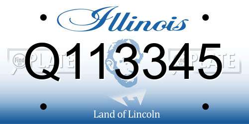 Q113345 Illinois License Plate