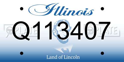 Q113407 Illinois License Plate
