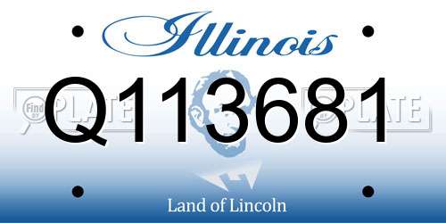 Q113681 Illinois License Plate