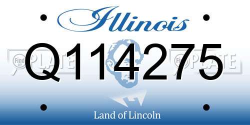 Q114275 Illinois License Plate