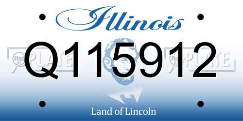 Q115912 Illinois License Plate