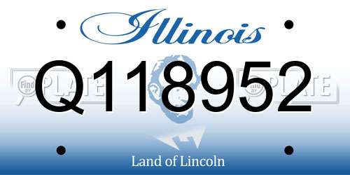 Q118952 Illinois License Plate