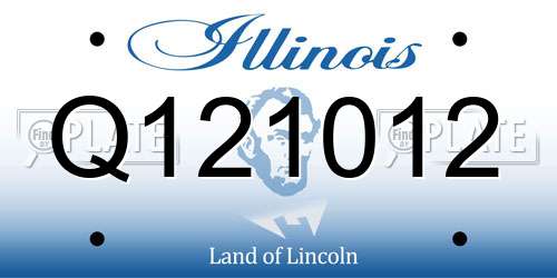 Q121012 Illinois License Plate