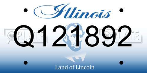 Q121892 Illinois License Plate